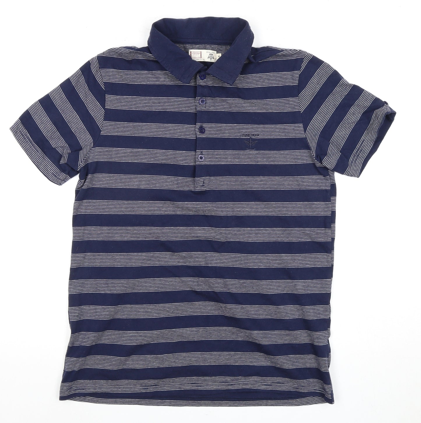 Firetrap Men's Blue Striped Polo Shirt M