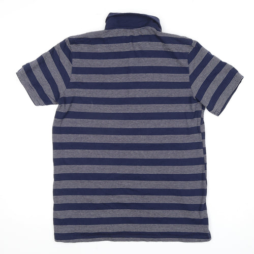 Firetrap Men's Blue Striped Polo Shirt M