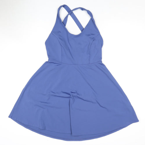 Halara Women's Blue Fit & Flare Dress - Size L