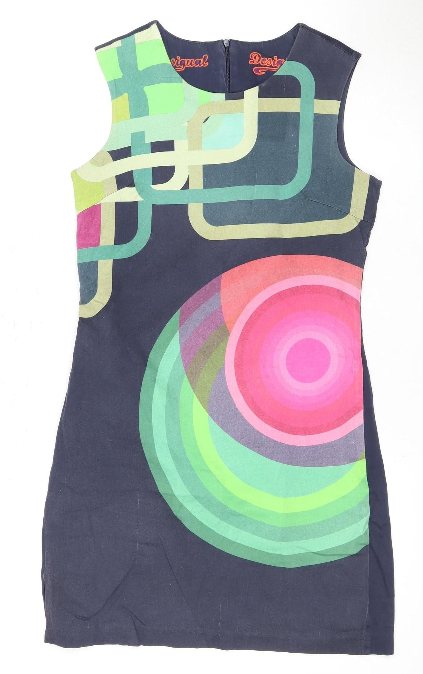 Desigual Women's Multicoloured Shift Dress Size 10