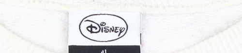 Disney Women's White Mickey Mouse Sweatshirt, M - Casual
