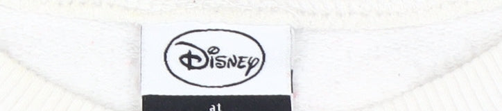 Disney Women's White Mickey Mouse Sweatshirt, M - Casual