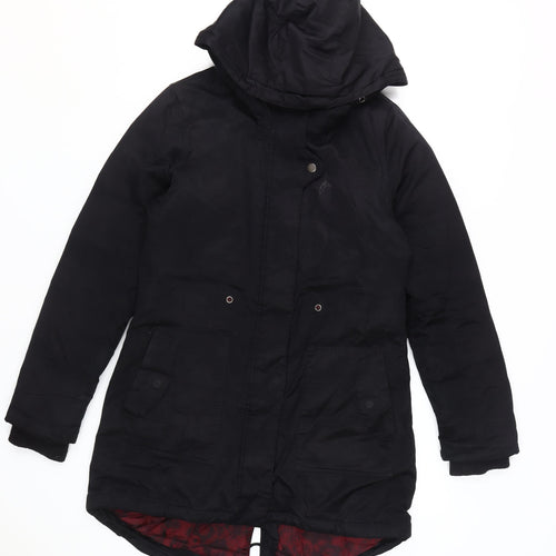 Vila Women's Black Parka Coat M - Hooded, Winter Ready