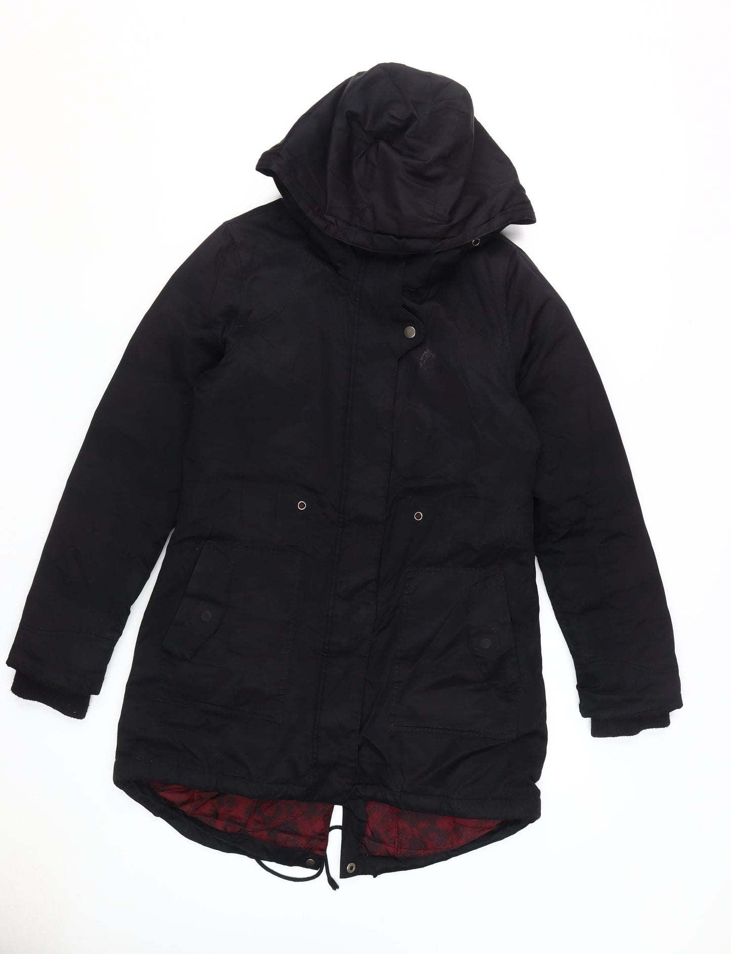Vila Women's Black Parka Coat M - Hooded, Winter Ready