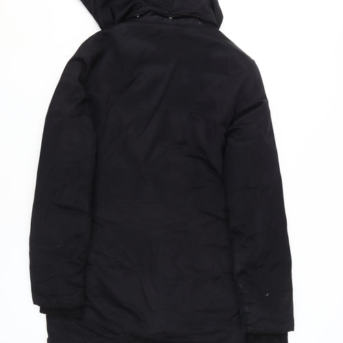 Vila Women's Black Parka Coat M - Hooded, Winter Ready