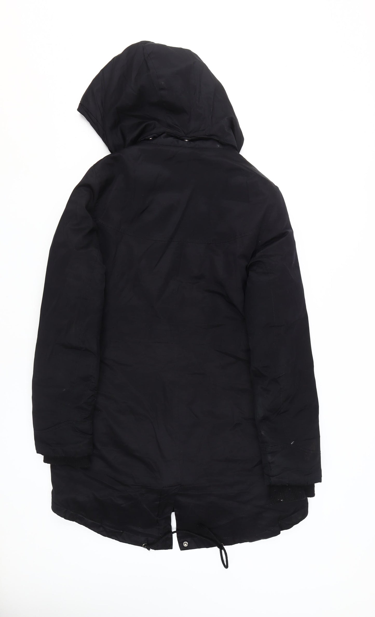 Vila Women's Black Parka Coat M - Hooded, Winter Ready