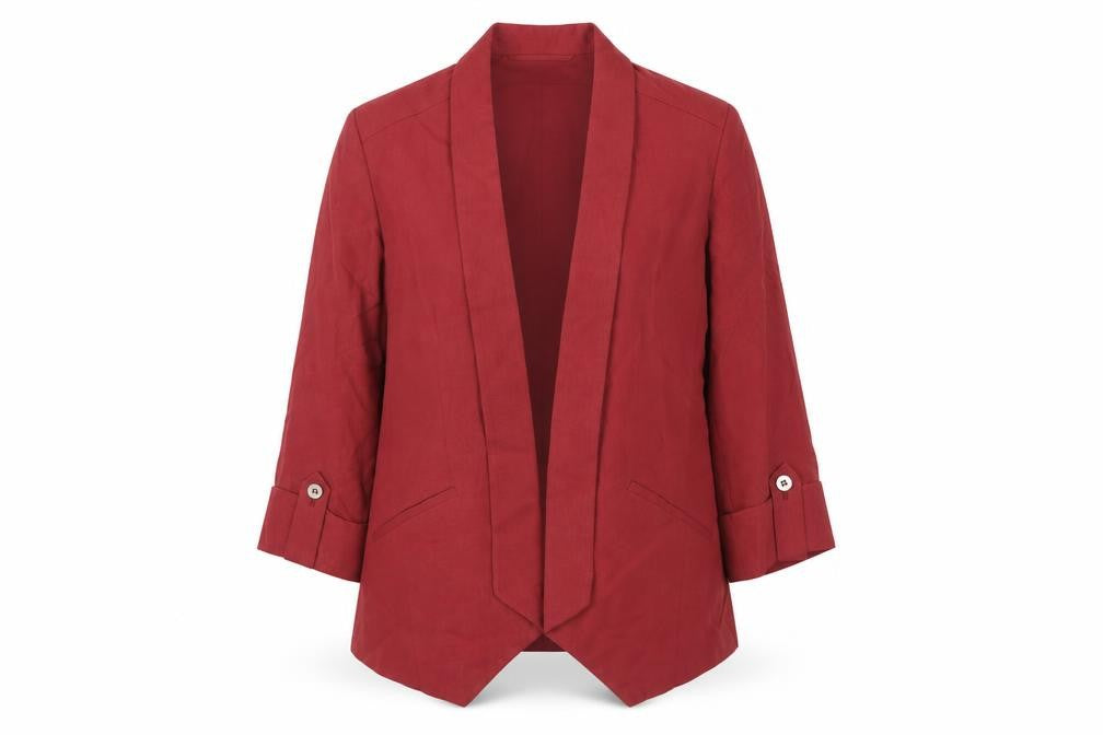 Front view of Marks & Spencer Red Women's Blazer, size 10