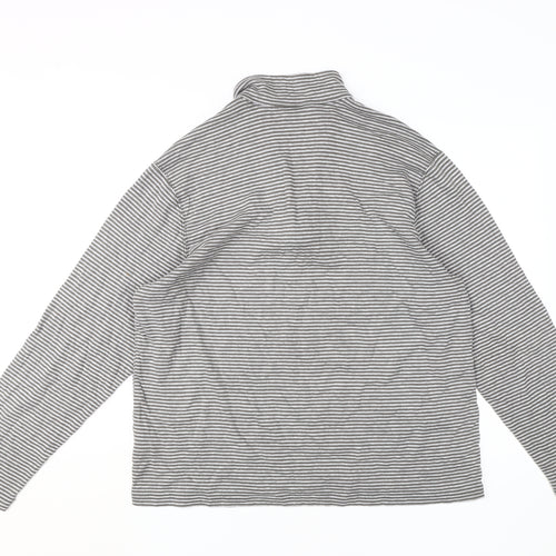 Lands' End Unisex Adults Grey Striped Pullover Sweatshirt XL