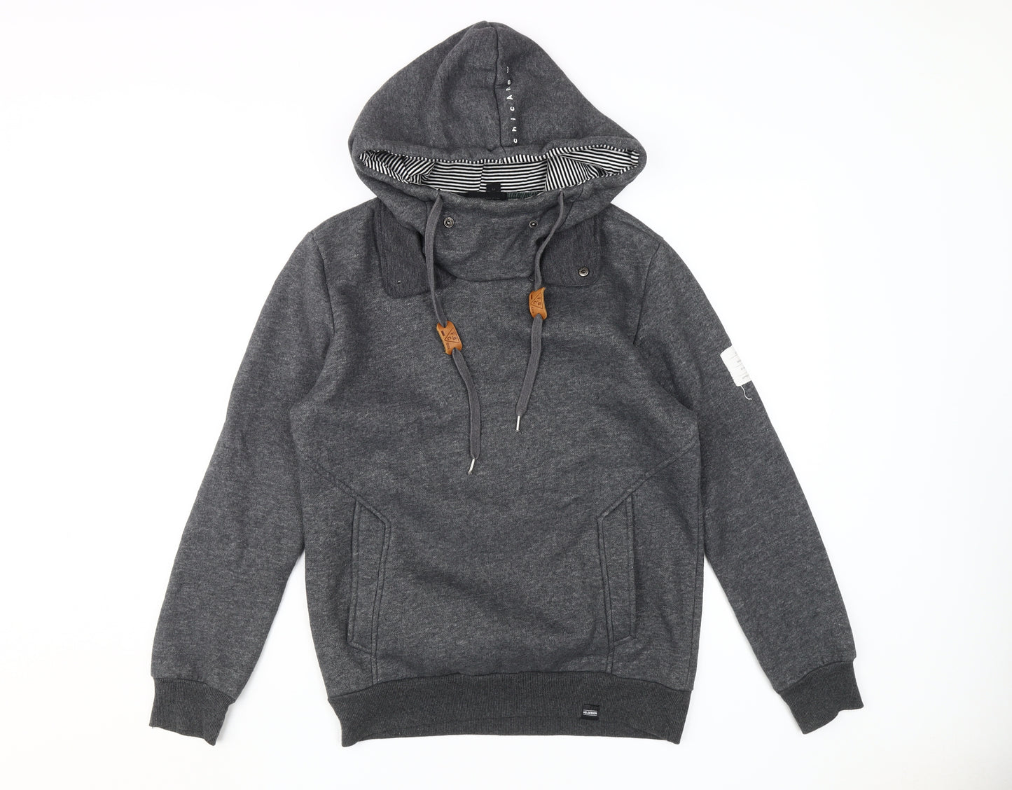 Bu Zhiliang Pin Men's Grey Hoodie, Size M, Pullover, Logo