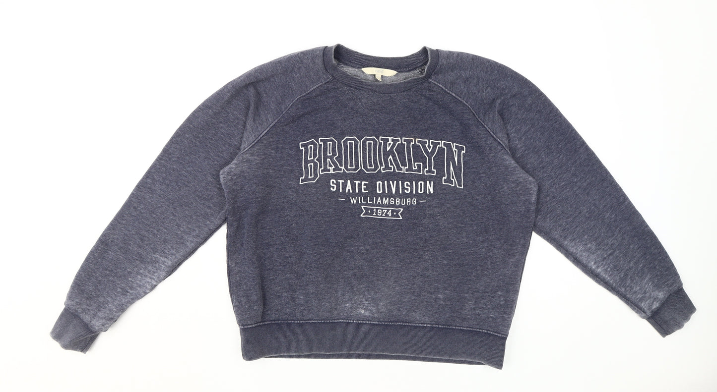 Next Unisex Adults Blue Pullover Sweatshirt Size 12