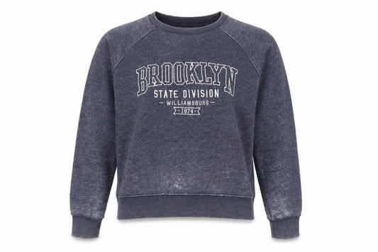 Front view of Next unisex adults blue pullover sweatshirt, size 12