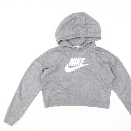 Nike Girls Grey XL Pullover Hoodie with Logo