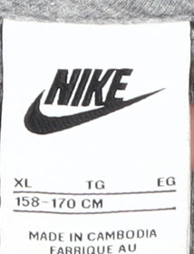 Nike Girls Grey XL Pullover Hoodie with Logo