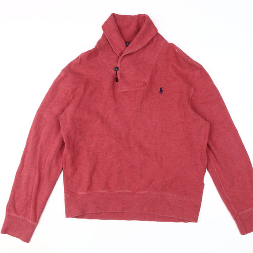Polo Ralph Lauren Red Henley Jumper - Men's Medium