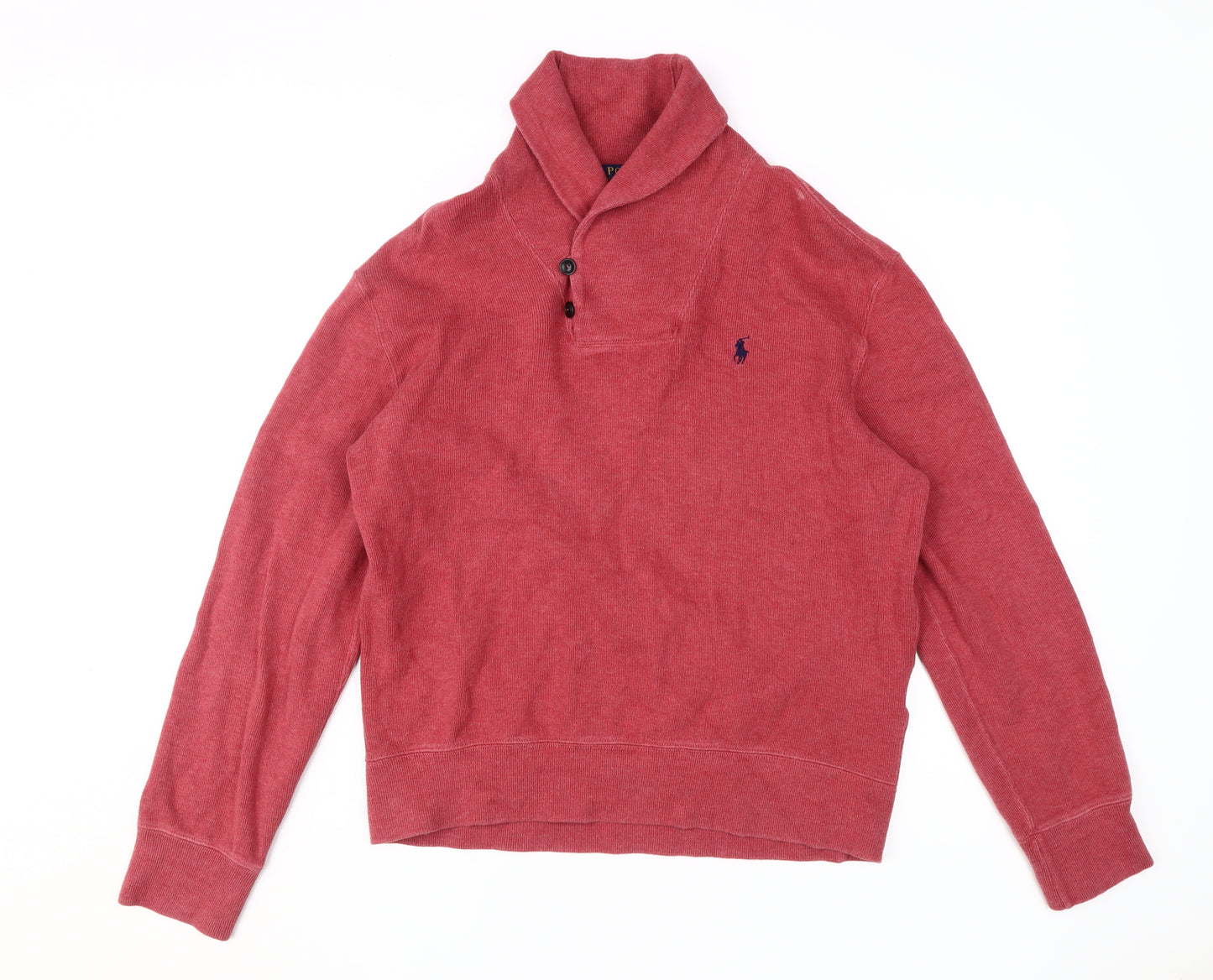 Polo Ralph Lauren Red Henley Jumper - Men's Medium