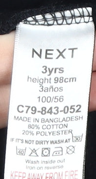 Next Boys Black T-Rex Pullover Hoodie 3 Years