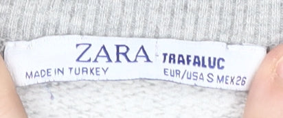 Zara Women's Grey Pullover Sweatshirt, Size S