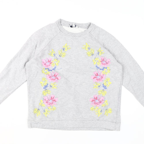 Dickins & Jones Women's Grey Floral Pullover Sweatshirt M