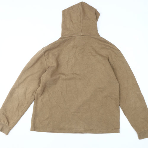 H&M Boys Brown Pullover Hoodie, Size 14 Years, Graphic Print