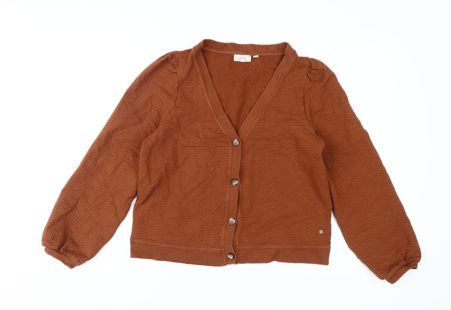 Fat Face Women's Brown Cardigan, UK 12, Button Accent