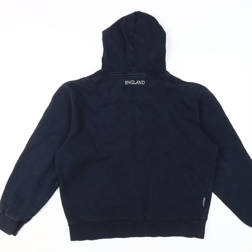 England Men's Blue Pullover Hoodie with Embroidery L