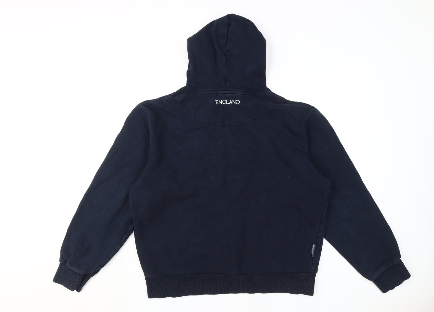 England Men's Blue Pullover Hoodie with Embroidery L