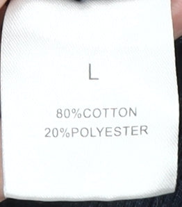 England Men's Blue Pullover Hoodie with Embroidery L