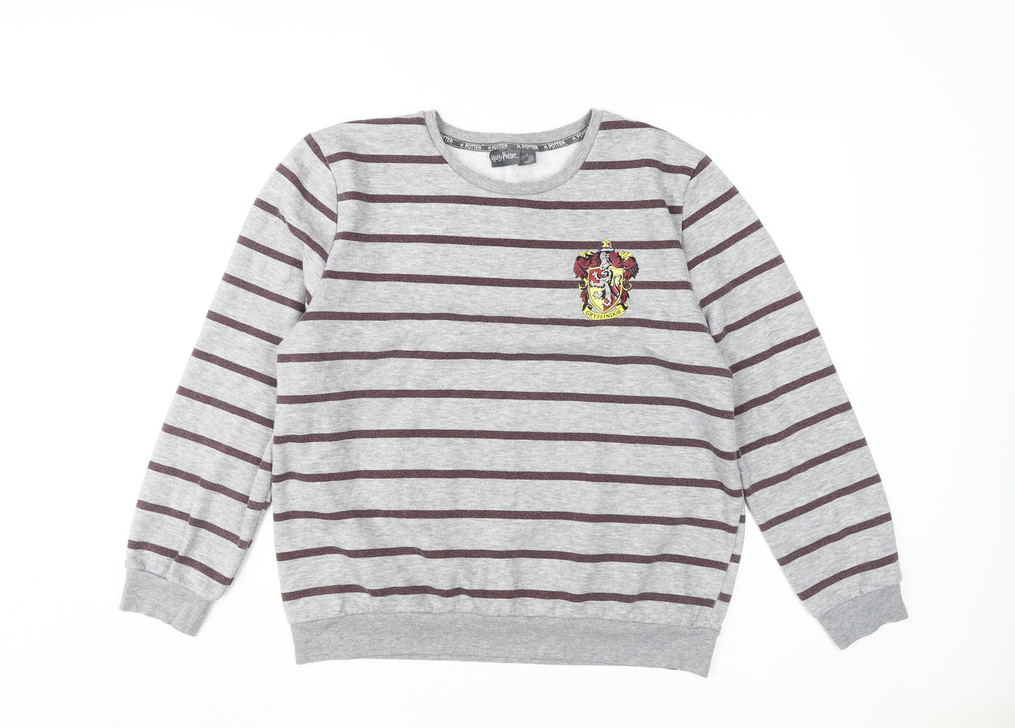 Harry Potter Unisex Grey Striped Sweatshirt Size L