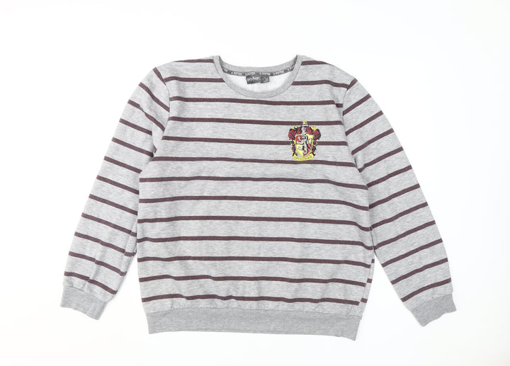 Harry Potter Unisex Grey Striped Sweatshirt Size L