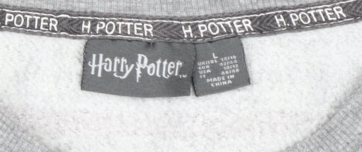 Harry Potter Unisex Grey Striped Sweatshirt Size L