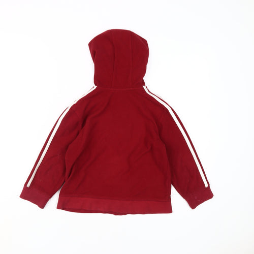 Adidas Boys Red Full Zip Hoodie - Size 5 Years