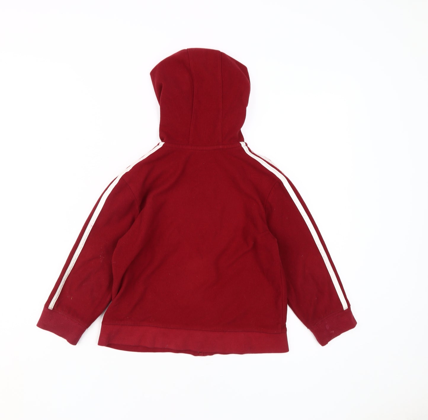 Adidas Boys Red Full Zip Hoodie - Size 5 Years