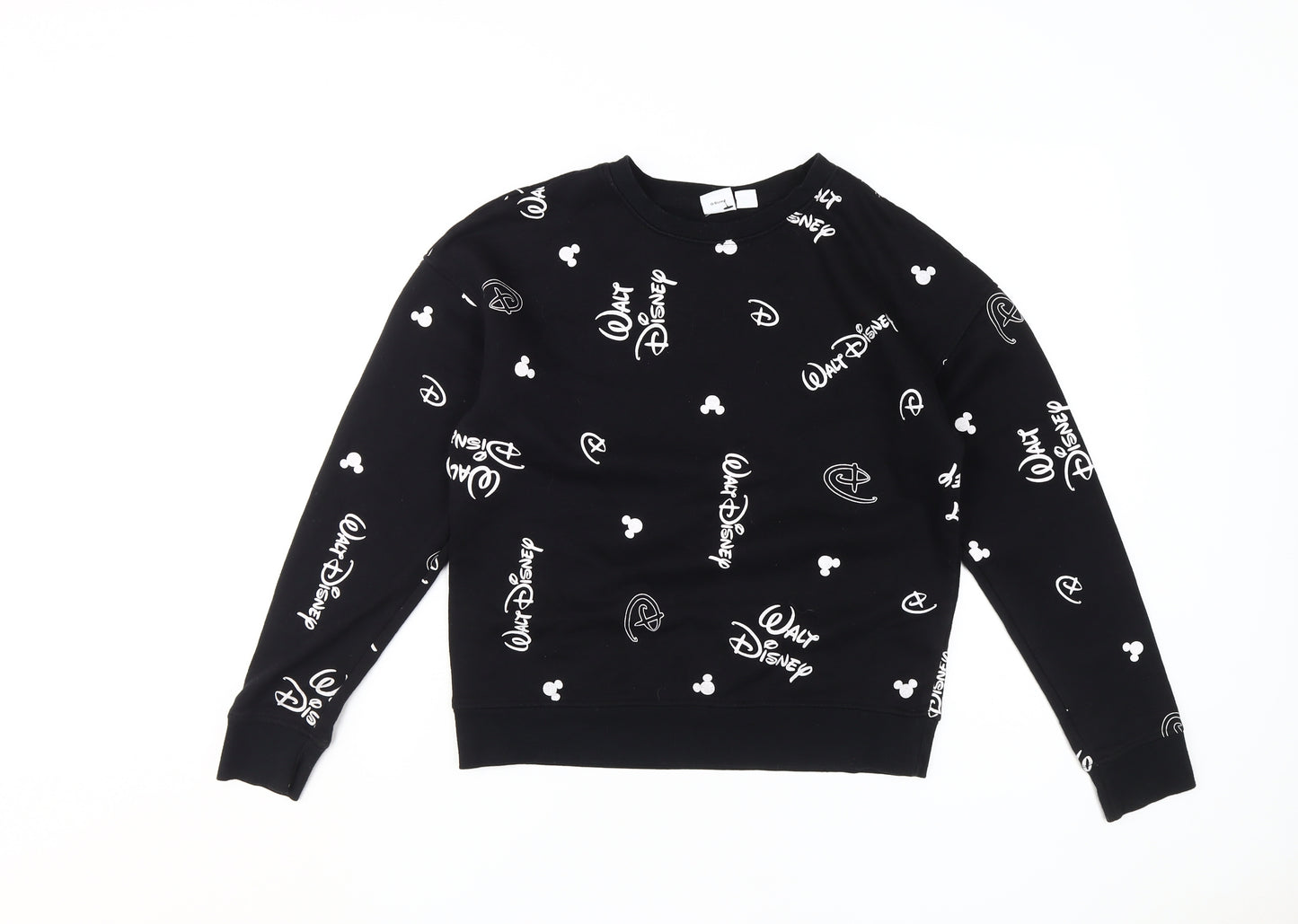 Disney Women's Black Logo Pullover Sweatshirt 2XS