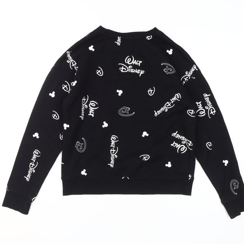 Disney Women's Black Logo Pullover Sweatshirt 2XS