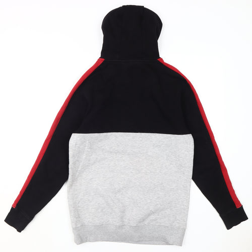 BADR Men's Black & Grey Pullover Hoodie, Size S, Logo Accent