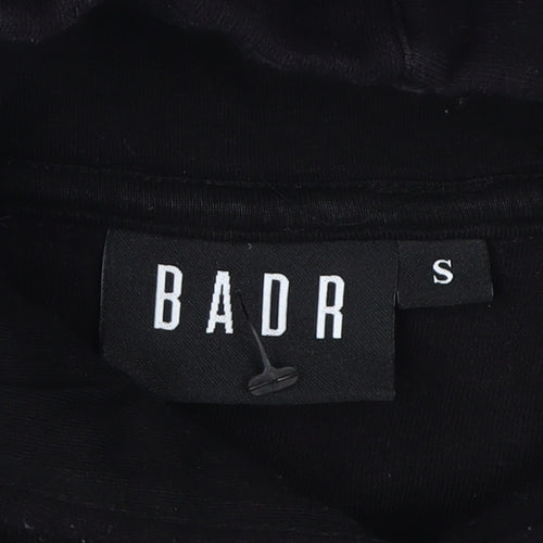 BADR Men's Black & Grey Pullover Hoodie, Size S, Logo Accent