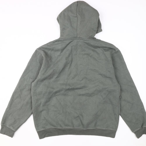 Zara Men's Green Pullover Hoodie Size L