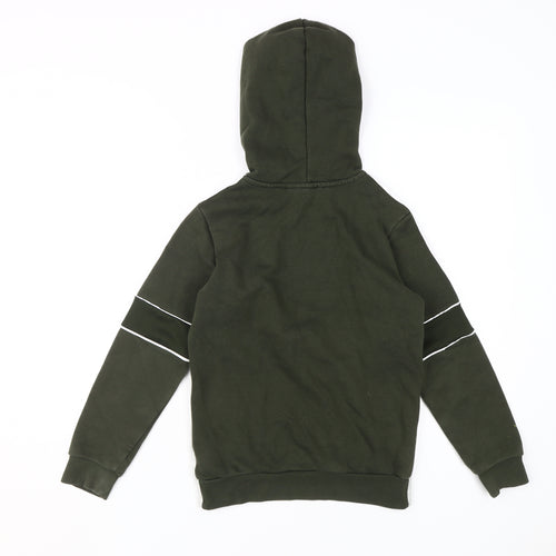Adidas Boys Green Grey Pullover Hoodie, 9-10 Years