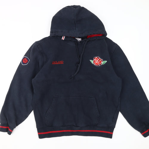 ENGLAND Boys Blue Pullover Hoodie - Size S, Hooded Embroidered