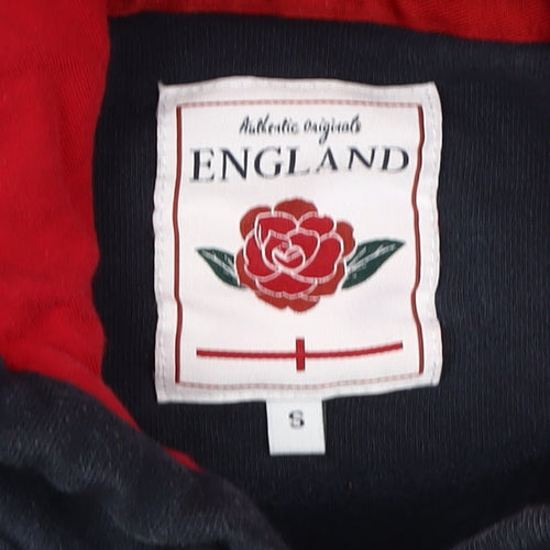 ENGLAND Boys Blue Pullover Hoodie - Size S, Hooded Embroidered