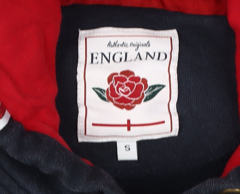 ENGLAND Boys Blue Pullover Hoodie - Size S, Hooded Embroidered