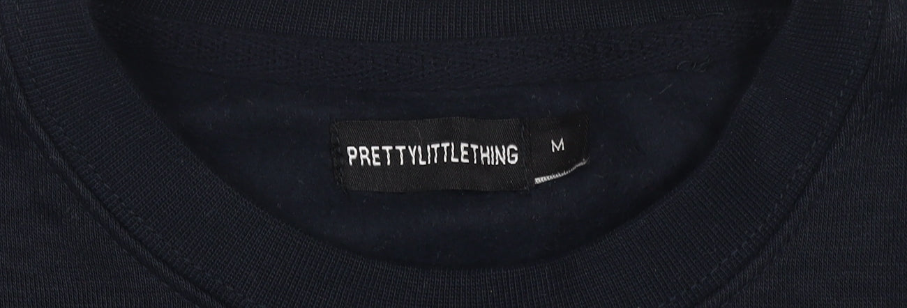 PrettyLittleThing Women's Blue Medium Brooklyn Pullover Sweatshirt