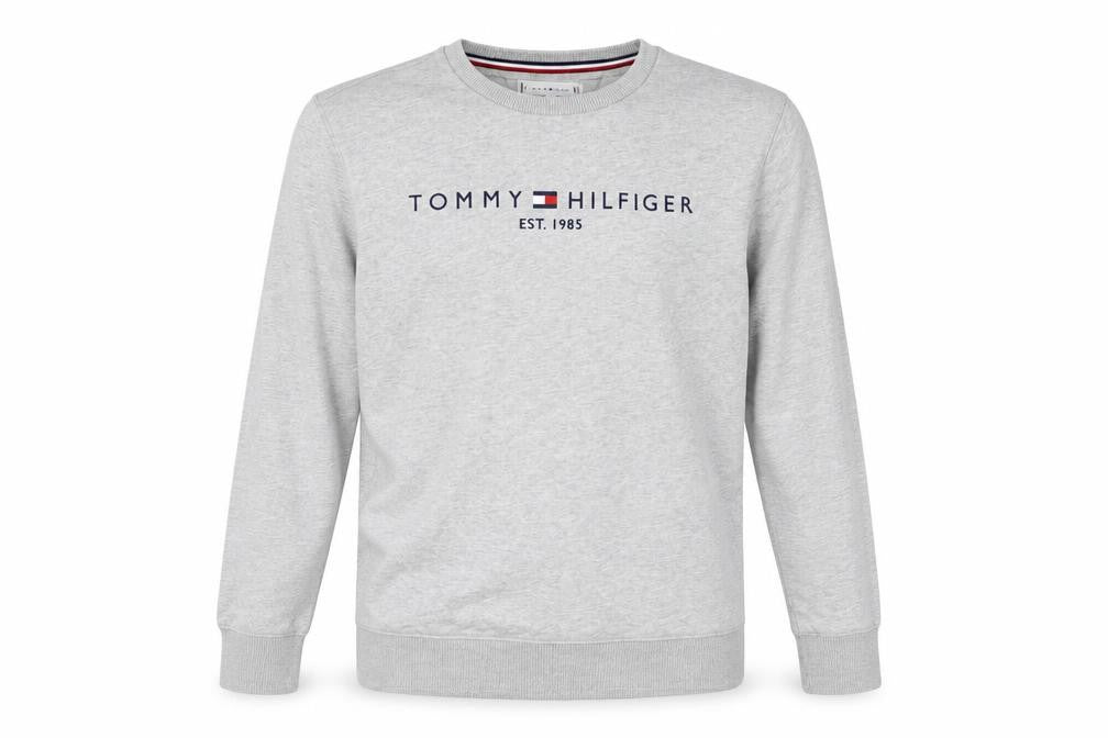 Front view of Tommy Hilfiger boys’ grey logo sweatshirt -, size 16, casual