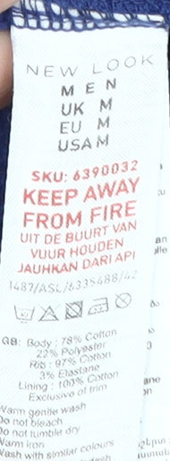 New Look Men's Blue Hoodie Medium Pullover