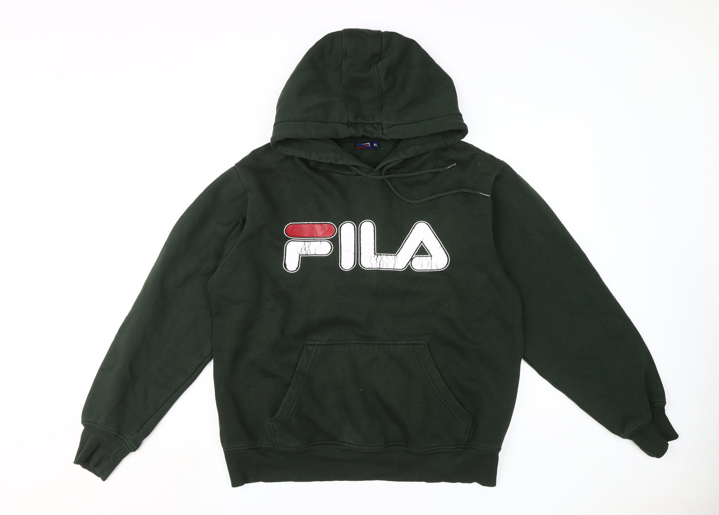 FILA Men's Green Pullover Hoodie XL - Stylish and Warm
