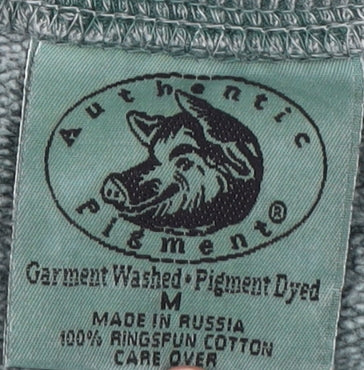 Authentic Pigment Men's Green M Pullover Sweatshirt