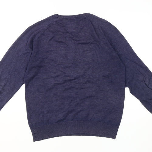 Slazenger Men's Blue V-Neck Pullover Jumper Size S