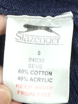 Slazenger Men's Blue V-Neck Pullover Jumper Size S