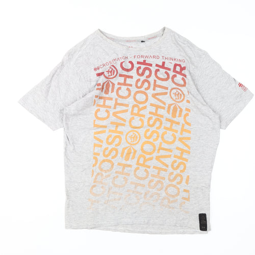 Crosshatch Men's Grey Graphic Print T-Shirt, L