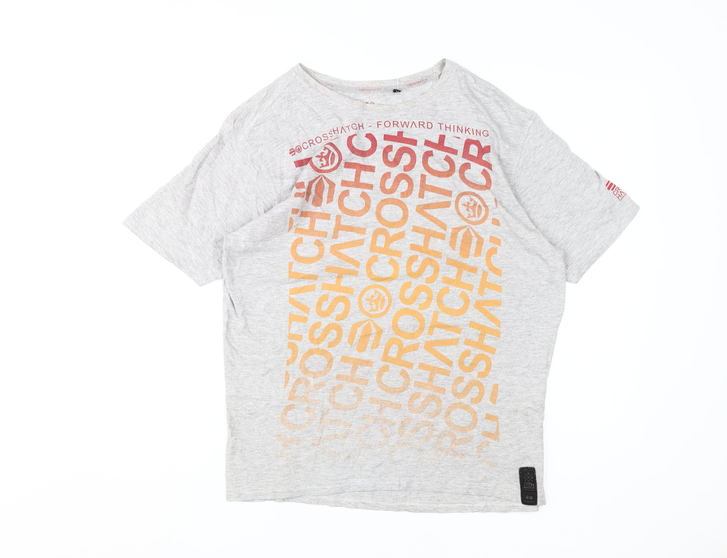 Crosshatch Men's Grey Graphic Print T-Shirt, L